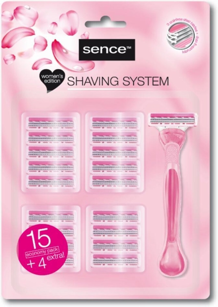 SENCE CARTON DE 24 RECHARGES RASOIR FEMME 15+4 PCS