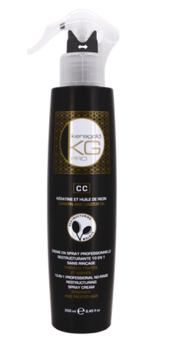 KERAGOLD CREME EN SPRAY CC KERATINE ET HUILE RICIN 250ML